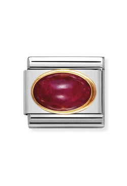 Nomination Composable Classic Link Oval Ruby 18ct Gold