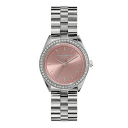 Olivia Burton Ladies Pink Crystal Bejewelled Dial Bracelet Watch Stainless Steel