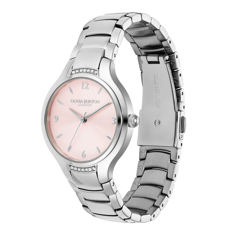 Olivia Burton Ladies Modern Classics Lea Blush Pink Dial Bracelet Watch Stainless Steel