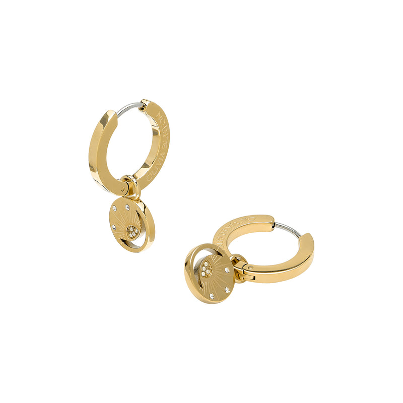 Olivia Burton Celestial Sun Hoop Earrings Gold Plated