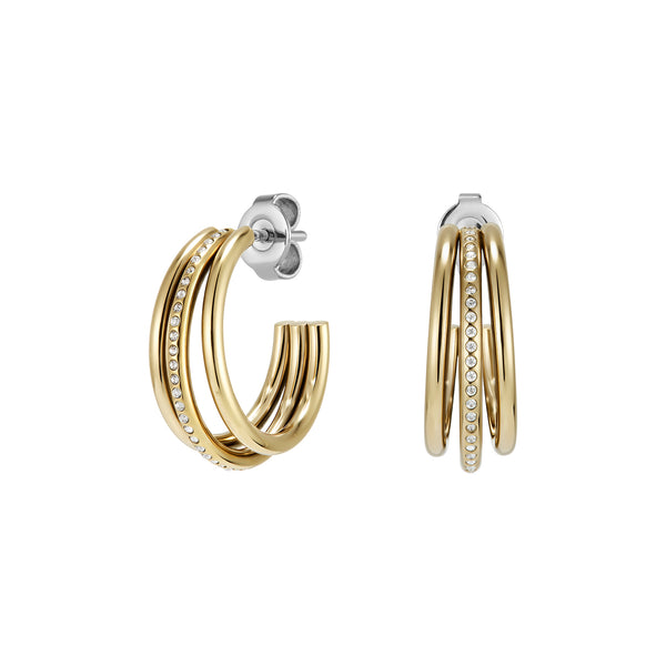 Olivia Burton Classic Everstacked Hoop Earrings Stainless Steel Gold Plated