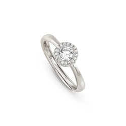 Nomination Seidivina Cubic Zirconia Halo Adjustable Ring Silver