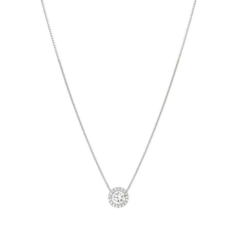 Nomination Seidivina Cubic Zirconia Halo Necklace Silver