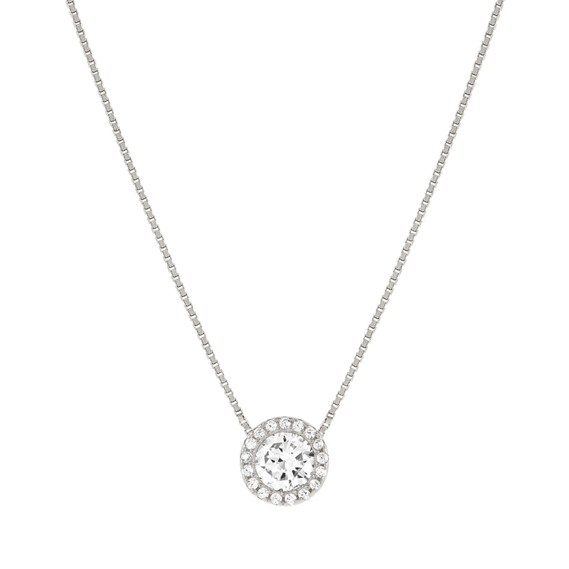 Nomination Seidivina Cubic Zirconia Halo Necklace Silver