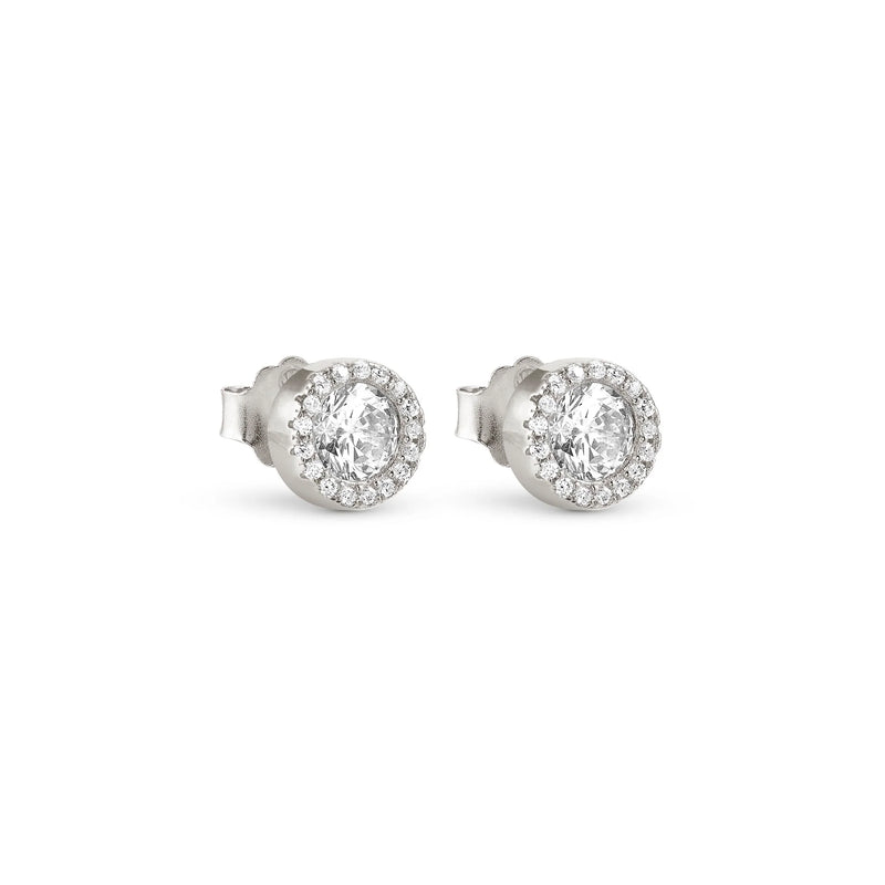 Nomination Seidivina Cubic Zirconia Halo Stud Earrings Silver