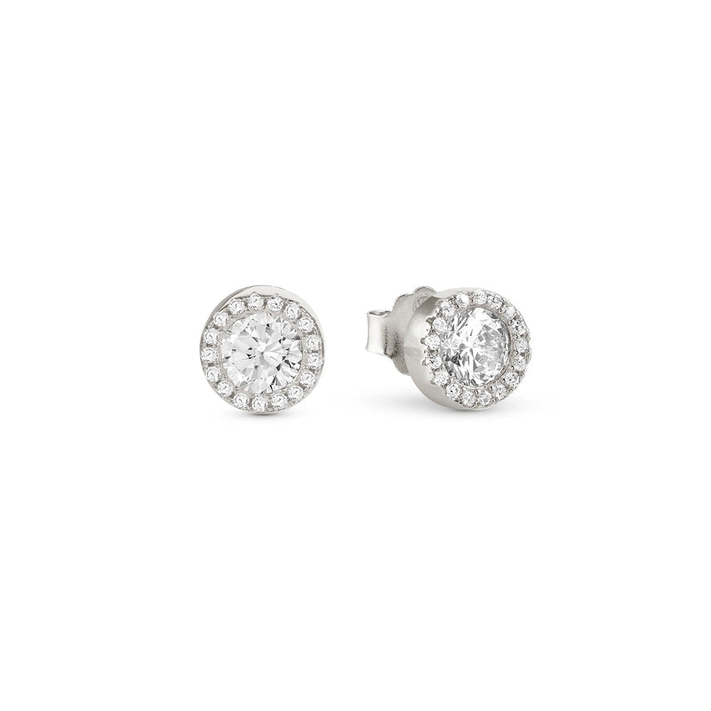 Nomination Seidivina Cubic Zirconia Halo Stud Earrings Silver