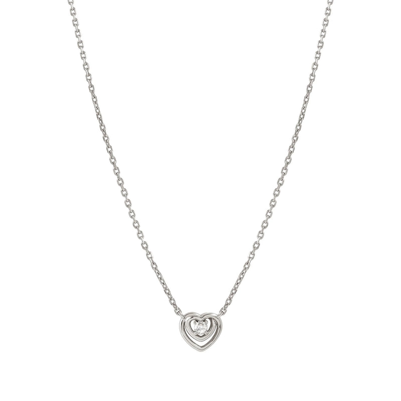 Nomination Cosmiclove Cubic Zirconia Set Heart Necklace Silver