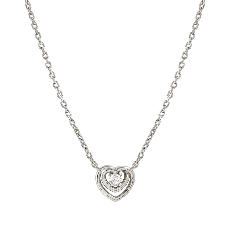 Nomination Cosmiclove Cubic Zirconia Set Heart Necklace Silver