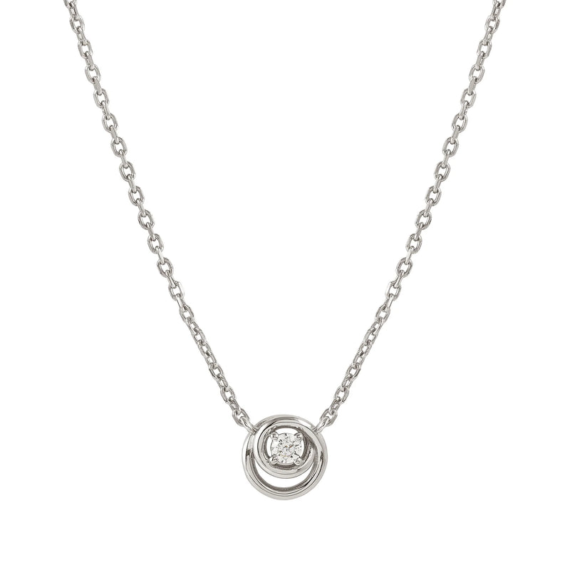 Nomination Cosmiclove Cubic Zirconia Set Circle Necklace Silver