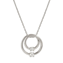 Nomination Cosmiclove Cubic Zirconia Set Double Circle Necklace Silver