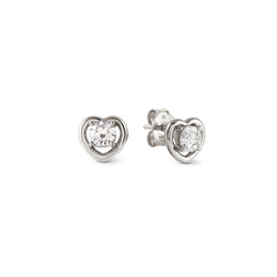 Nomination Cosmiclove Cubic Zirconia Set Heart Earrings Silver