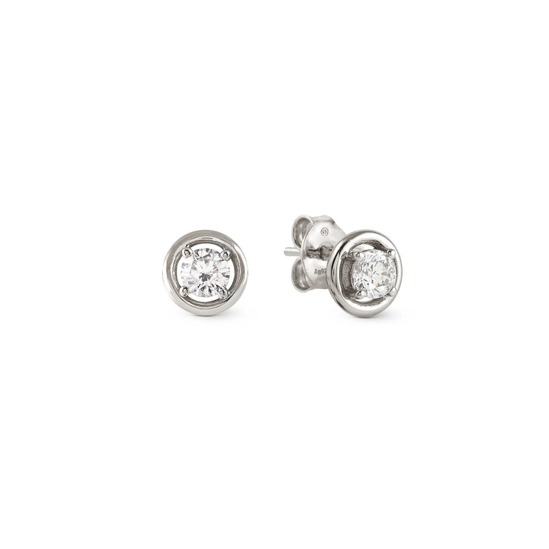 Nomination Cosmiclove Cubic Zirconia Set Circle Earrings Silver