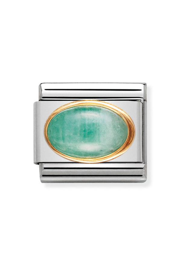 Nomination Composable Classic Link Oval Emerald 18ct Gold