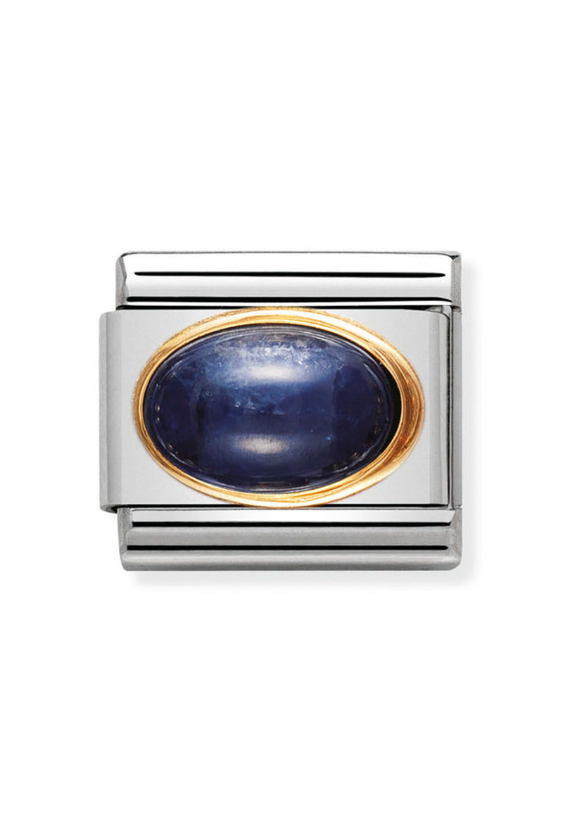 Nomination Composable Classic Link Oval Sapphire 18ct Gold