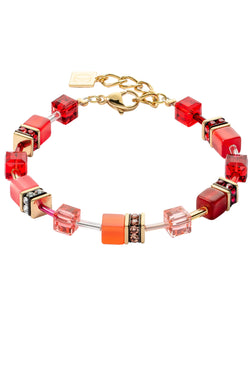 Coeur De Lion Geocube Red Bracelet Gold Plated