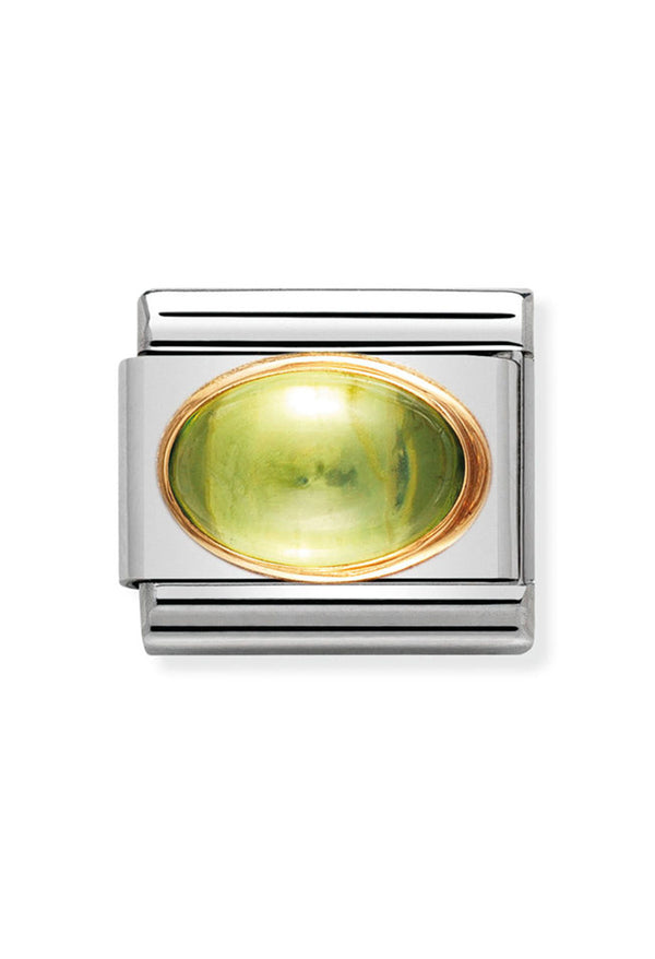 Nomination Composable Classic Link Oval Peridot 18ct Gold