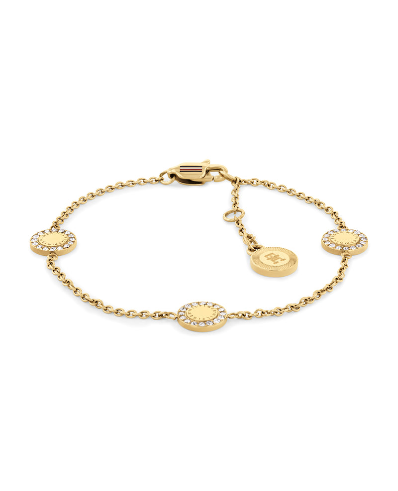 Tommy Hilfiger Ladies Mini Crystals Bracelet Stainless Steel Gold Plated