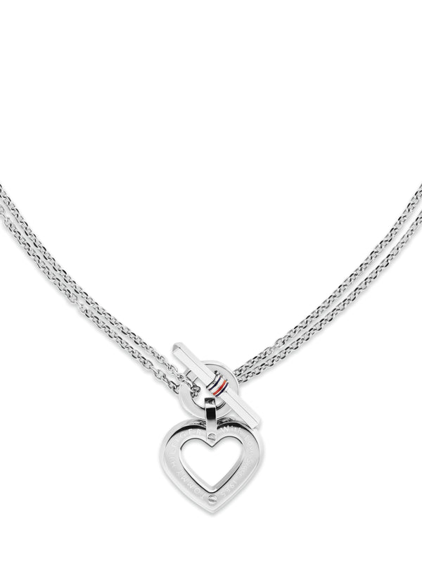 Tommy Hilfiger Heart T-Bar Necklace Stainless Steel