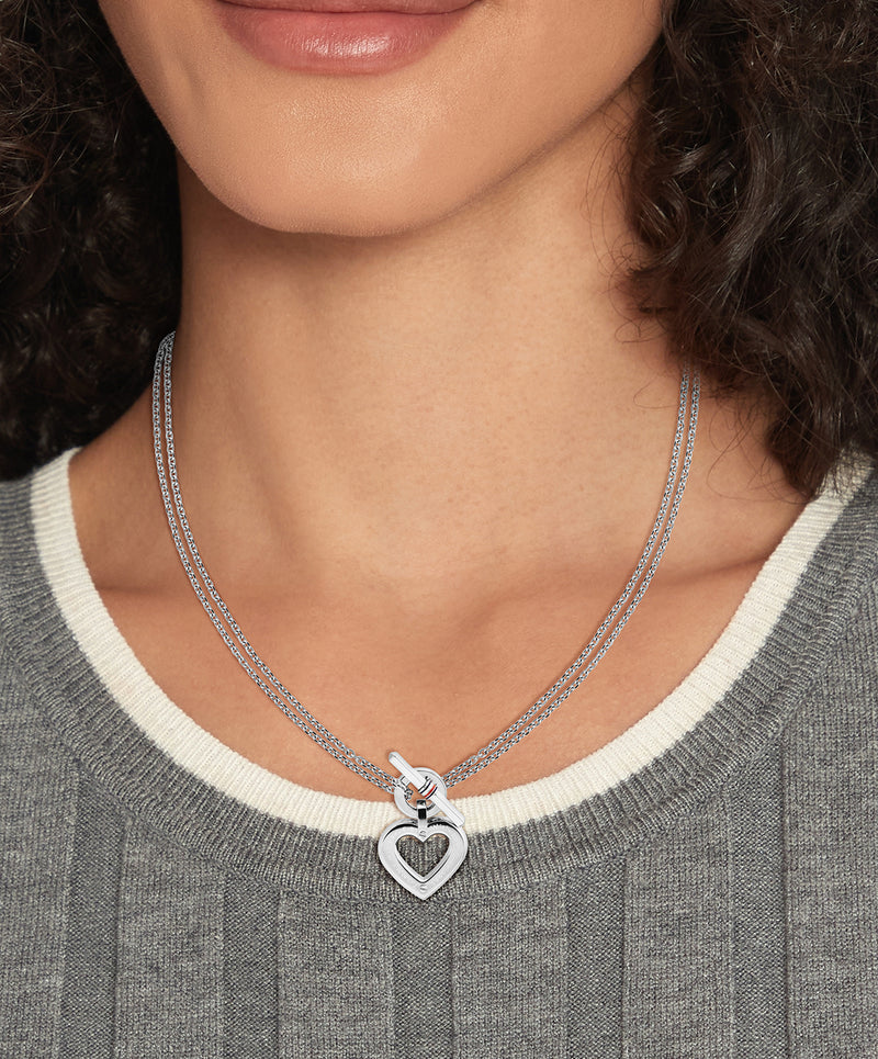 Tommy Hilfiger Heart T-Bar Necklace Stainless Steel