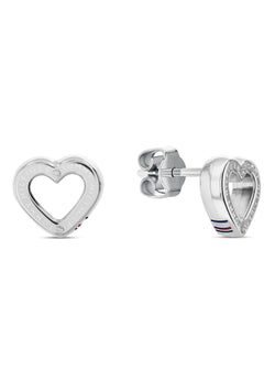 Tommy Hilfiger Heart Stud Earrings Stainless Steel