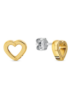 Tommy Hilfiger Heart Stud Earrings Stainless Steel Gold Plated