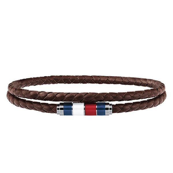 Tommy Hilfiger Gents Casual Double Wrap Leather Bracelet