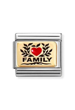 Nomination Composable Classic PLATES Family in steel, enamel and 18k gold