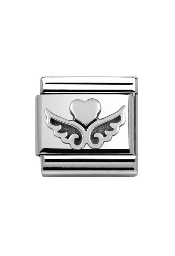 Nomination Composable Classic Link Heart With Wings in Silver