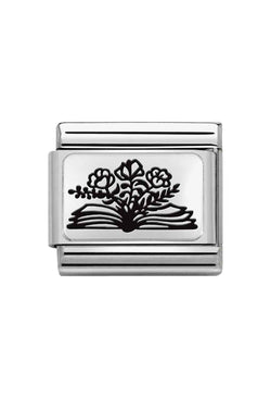 Nomination Composable Classic Link Book Flowers in Silver