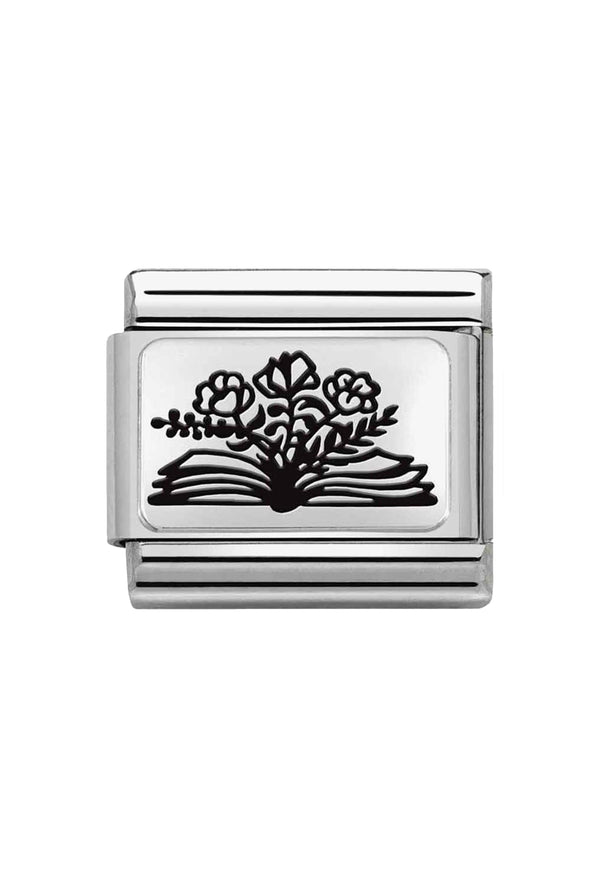 Nomination Composable Classic Link Book Flowers in Silver