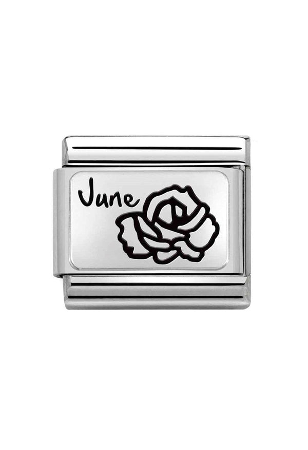 Nomination Composable Classic Link Month Flower Plate June in Silver