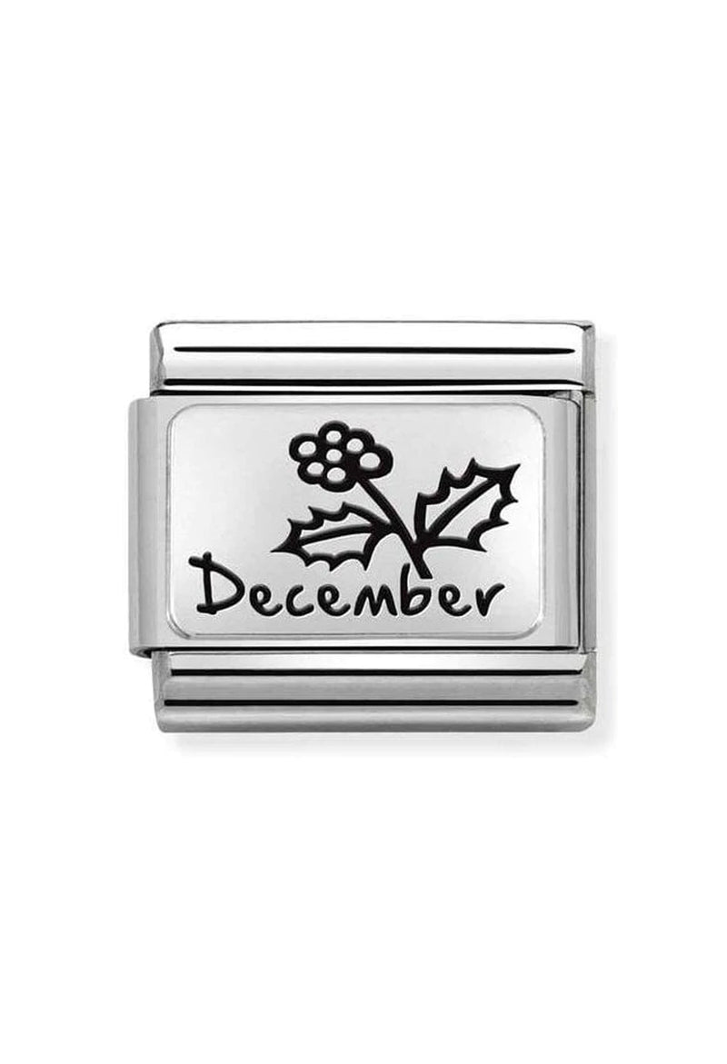 Nomination Composable Classic Link Month Flower Plate December in Silver