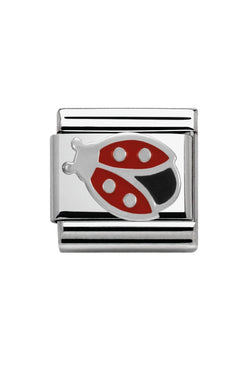 Nomination Composable Classic Link SYMBOLS LADYBIRD in Stainless Steel, Enamel & Silver 925