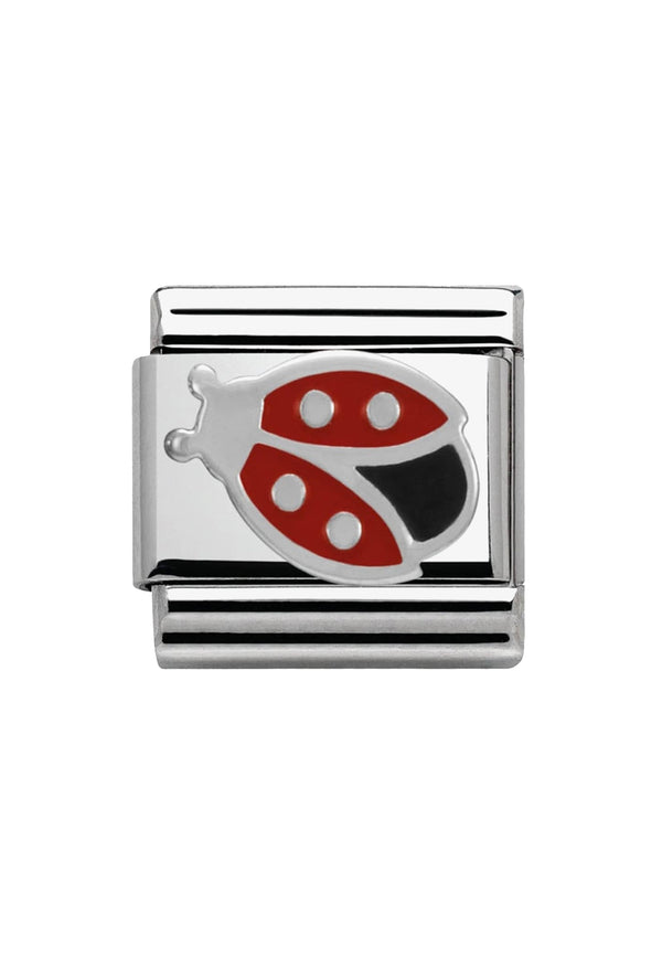 Nomination Composable Classic Link SYMBOLS LADYBIRD in Stainless Steel, Enamel & Silver 925