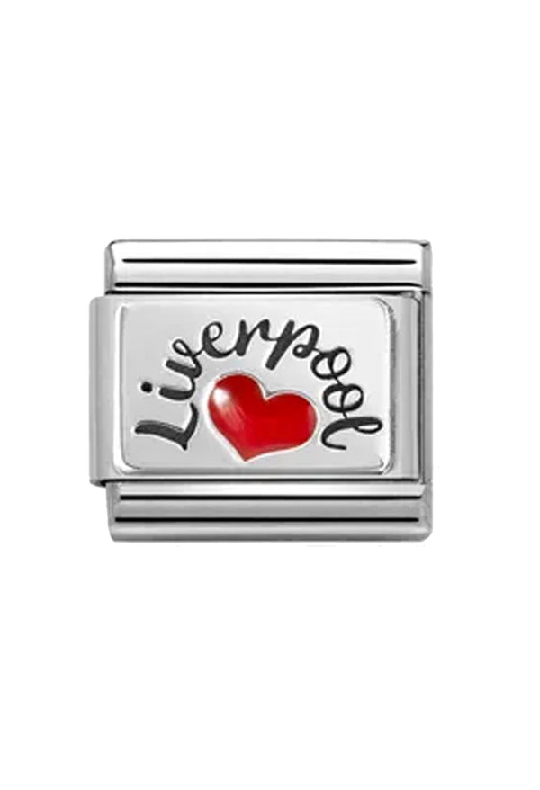 Composable Classic COUNTRY SYMBOLS, LIVERPOOL in steel, enamel and 925 sterling silver