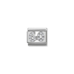 Nomination Composable Classic Link Symbols 60 in Steel Cubic Zirconia and 925 Silver