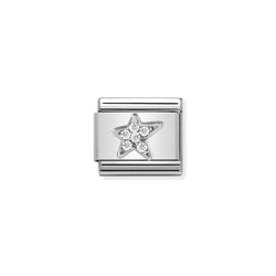 Nomination Composable Classic Link SYMBOLS Asymmetric Star in Steel Cubic Zirconia & Silver 925