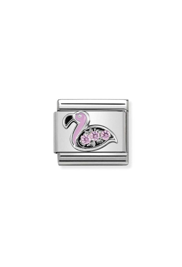 Nomination Composable Classic Link SYMBOLS Flamingo in Steel Cubic Zirconia & Silver 925