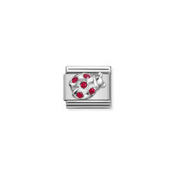 Nomination Composable Classic Link SYMBOLS RED LADYBUG in Steel, Cubic Zirconia & Silver 925