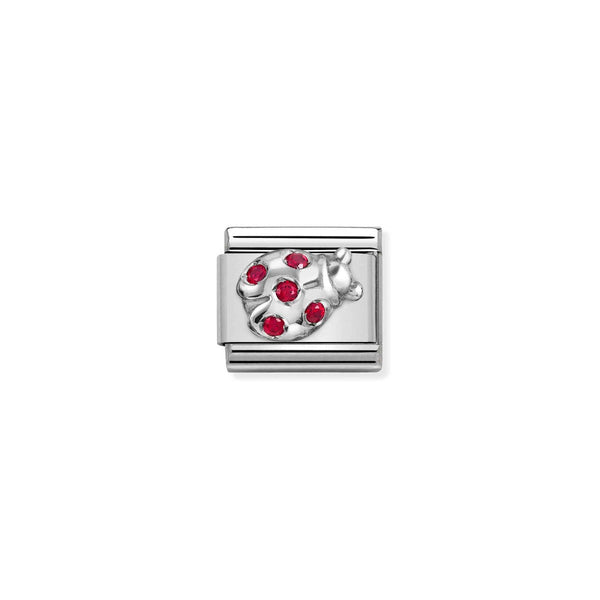 Nomination Composable Classic Link SYMBOLS RED LADYBUG in Steel, Cubic Zirconia & Silver 925