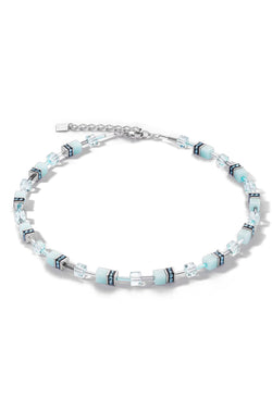 Coeur De Lion GeoCube Light Aqua Necklace Stainless Steel