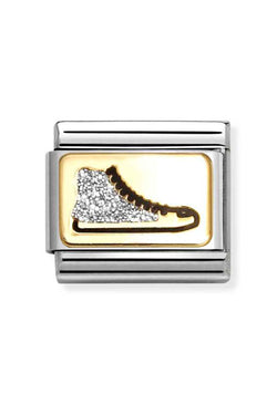 Nomination Composable Classic GLITTER PLATES Sneaker in Steel, Enamel and 750 Gold