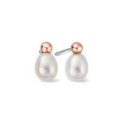 Clogau Beachcomber Pearl and Silver Stud Earrings