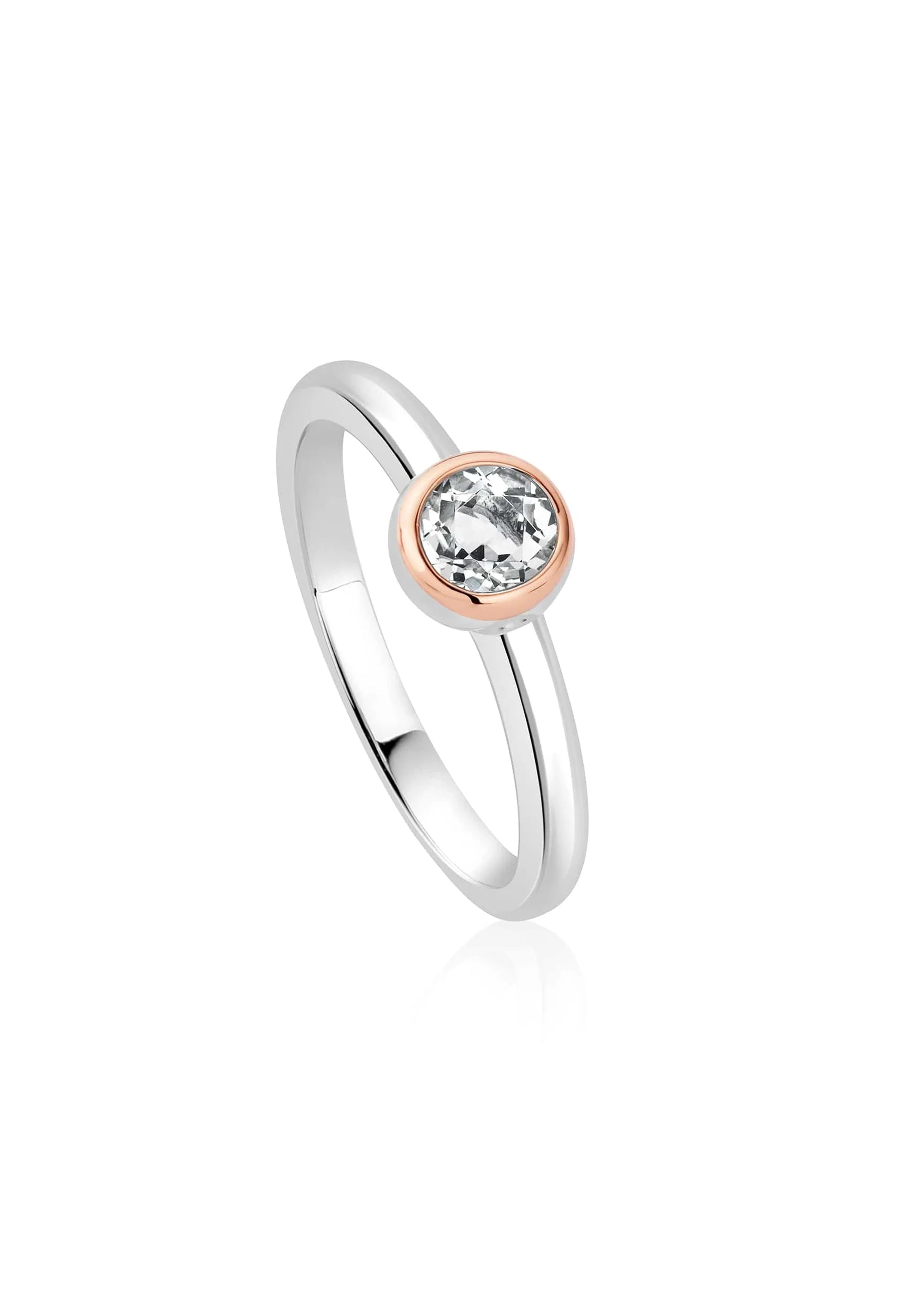 Clogau Celebration Single white Topaz Ring in Silver