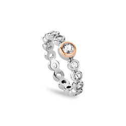 Clogau Celebration White Topaz Tennis Ring in Silver