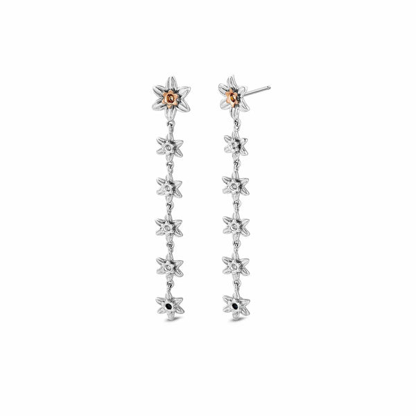 Clogau Natures Wonder Daffodil Drop-Hoop Earrings Sterling Silver