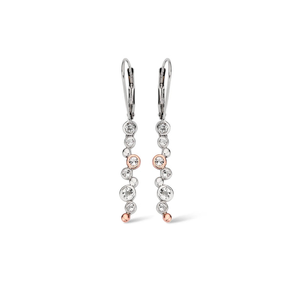 Clogau Celebration White Topaz Drop Earrings In Silver