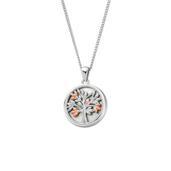 Clogau Tree Of Life Mother Of Pearl Circle Pendant In Silver