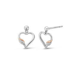 Clogau Past Present Future Heart Stud Earrings in Silver