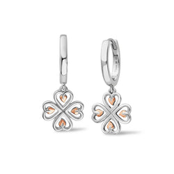 Clogau Tree Of Life Heart Drop Earrings in Silver